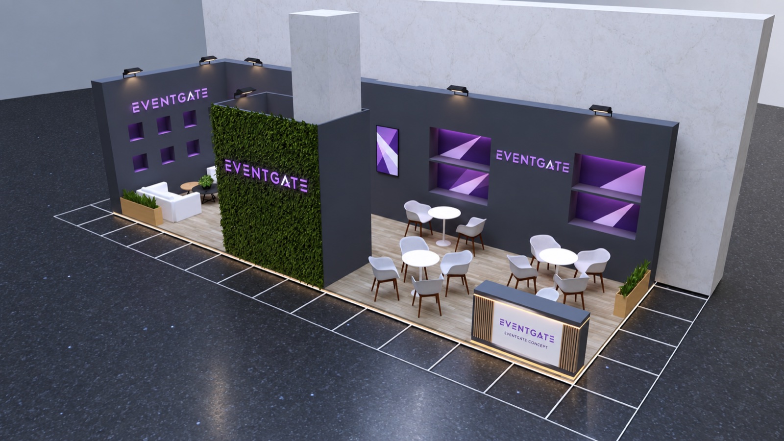 EVENTGATE CONCEPT — Wooden Stand · 48 m² — Concept 01