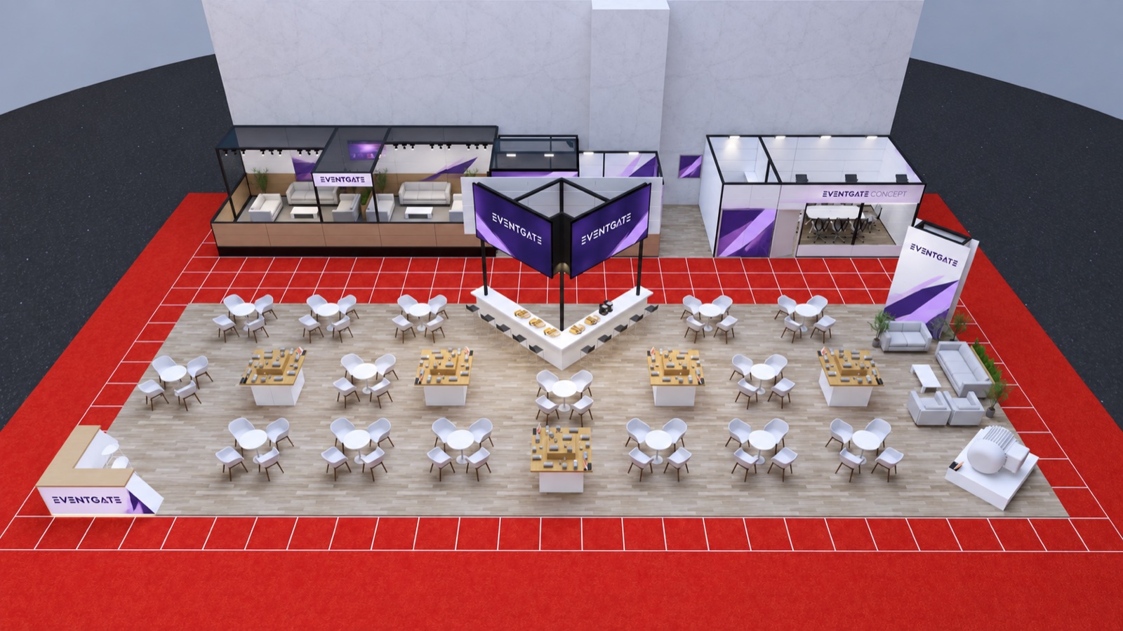 EVENTGATE CONCEPT — Maksima Stand · 325 m² — Concept 04